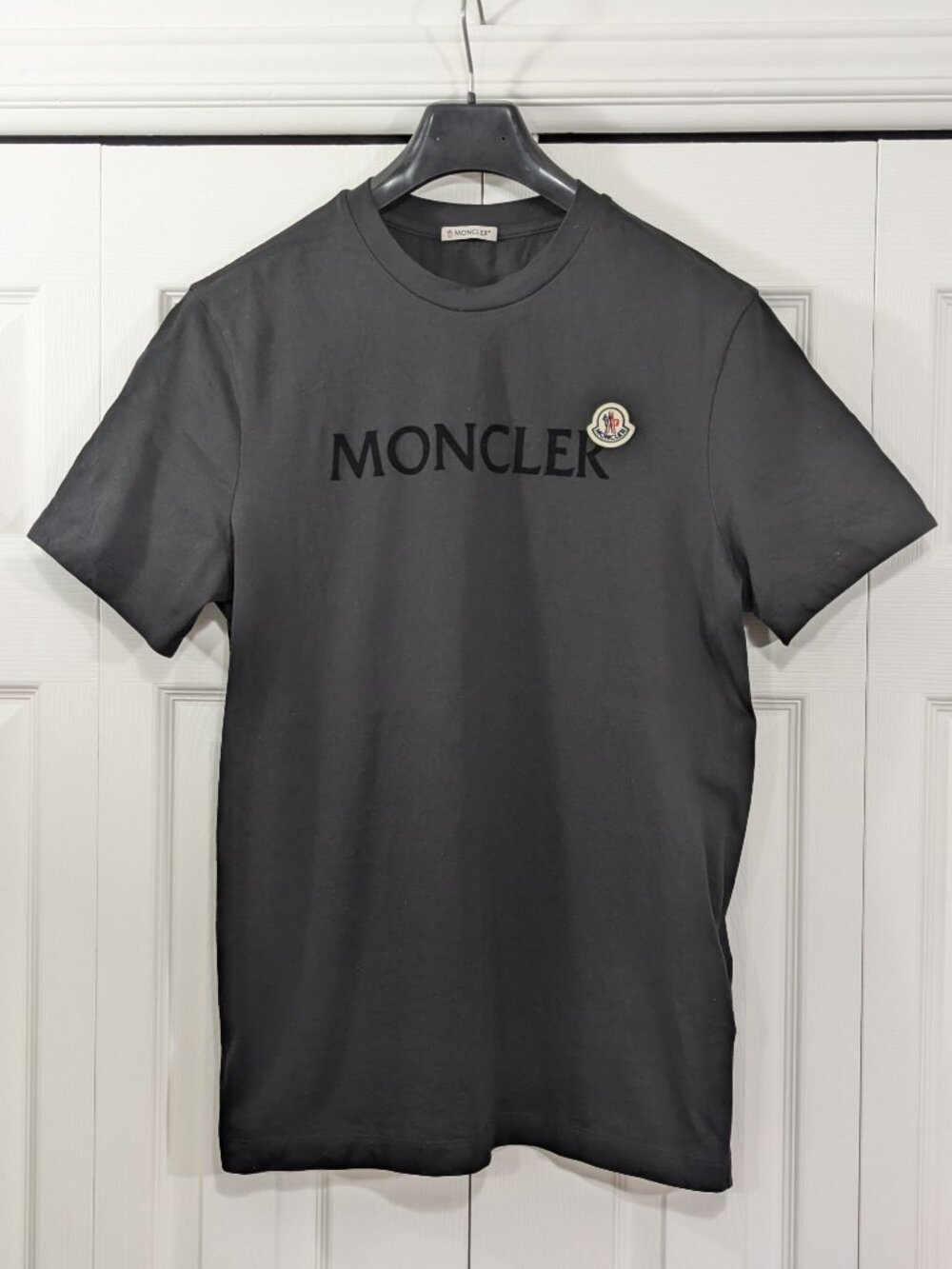 Moncler Dark Grey Short Sleeve Logo Tee